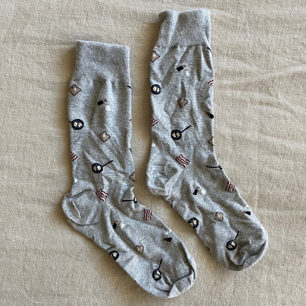 J. Crew Dress Socks - Breakfast Graphic